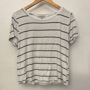 Madewell White and Black Striped Short Sleeve Tee